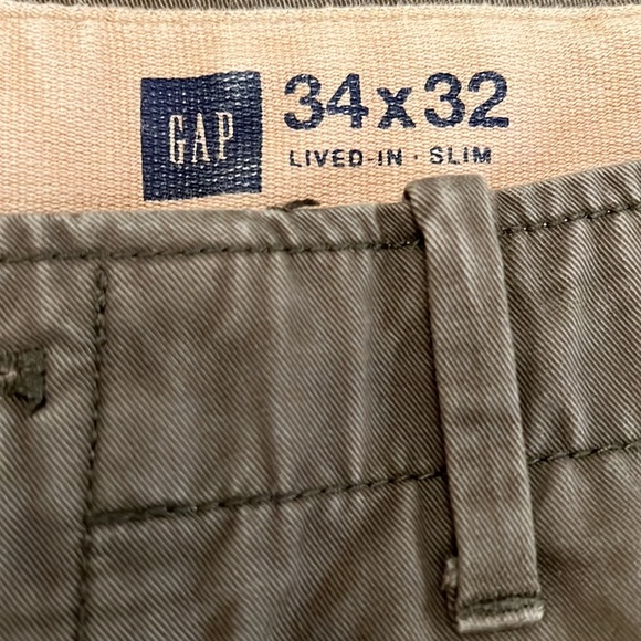 Gap Lived in Slim men’s Olive green 5 PKT Pant - Picture 2 of 8